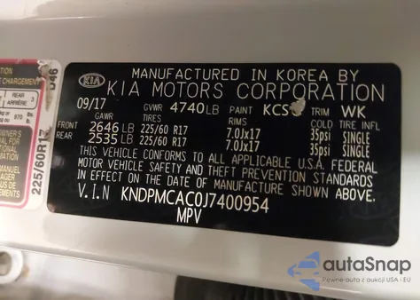 2018 Kia Sportage Lx из США, поврежденный, VIN KNDPMCAC0J7400954